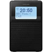 Philips TAR5100/10, Digitaler Wecker, Schwarz, 12/24 h, DAB, DAB+, FM, AAC, SBC, IPX4
