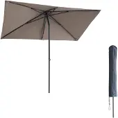 Kopu Leon Sonnenschirm Rechteck 150x250cm mit Hülle - Balkonschirm Taupe