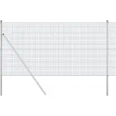 vidaXL Geschweißter Drahtzaun, bodenverankert 50 x 1 m Silber Netz