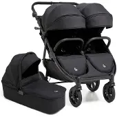 Beemoo BFF60 2 Geschwisterwagen inkl. Liegewanne, Night Black, Doppelkinderwagen