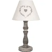 Clayre & Eef Tischlampe Ø 23x40 cm Grau Holz