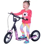 NILS Offroad Roller mit Höhenverstellung des Lenkers - Roller mit Großen Luftreifen für Kinder - Cityroller mit pneumatischen Rädern - WH113N - Rosa