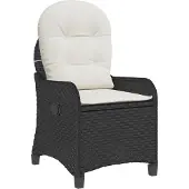 vidaXL Liegestuhl mit Kissen Schwarz 56 x 66 x 95 cm Poly-Rattan