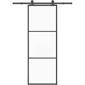 vidaXL Schiebetür mit Beschlag 76x205 cm ESG-Glas & Aluminium