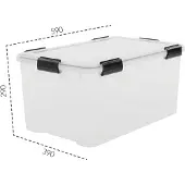IRIS OHYAMA Water Proof Box 50 Liter, transparent-griffe in schwarz 6165