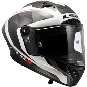 LS2 FF805 Thunder GP Raute Carbon Helm, weiß/grau, S (55/56)