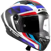 LS2 Helmets LS2 FF805 Thunder GP Raute Carbon Helm, weiß/blau/rot, 2XL (63/64)