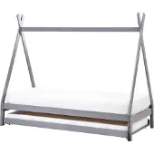 Beliani Kinderbett mit Lattenrost Grau Kieferholz Einzelbett 90 x 200 cm für Kleinkind Modernes Kinderzimmer