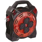 Emos Kabeltrommel mit LED-Strahler, 15m Outdoor-Kabelbox Schuko und 20W Fluter, Neopren-Gummikabel H07RN-F, IP44 wasserdicht, P08215
