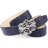 Anthoni Crown Ledergürtel , Damen, Gr. 100, blau, Rindsleder, Gürtel Ledergürtel