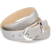 Anthoni Crown Ledergürtel , Damen, Gr. 100, silber, Rindsleder, Gürtel Ledergürtel