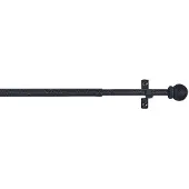 Big Buy Cooking CINTACOR | Dekorative Gardinenstange, ausziehbare Gardinenstangenhalterung aus Metall mit Schrauben und Halterungen, verstellbare Stange | Durchmesser 10mm | Farbe: Schwarze Kugel, 50-75cm