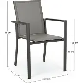Bizzotto Konnor Stuhl Aluminium Anthrazit