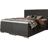 Massivart Boxspringbett 200 x 200 cm grau - Bettkasten - MANDEWILLA