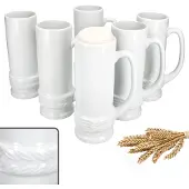 MamboCat 6er Set Ehren-Krug mit Henkel 0,5 Liter Keramik