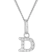 Trendor 28240-D Damen-Kette mit Buchstabe D 925 Silber Rhodiniert