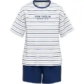 Tom Tailor Shorty "Zaria" 2 tlg. Streifendesign, Kurzarm, Rundhalsausschnitt, kurze Hose, Baumwollmix