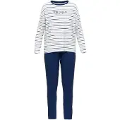 Tom Tailor Pyjama "Zaria" 2 gestreiftes Oberteil, mit Rundhalsausschnitt und langem Arm