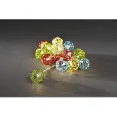 Konstsmide - LED Dekolichterkette, bunte Aluminium-Drahtkugeln, klein, 16 warm weiße Dioden, batteriebetrieben, Innen, transparentes Kabel, 3 x AA 1.5V (exkl.); 3176-503