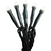 Konstsmide 6344-120 Micro LED Lichterkette, gefrostet, verschweißt, 100 warm weiße Dioden, 30V Innentrafo, dunkelgrünes Kabel
