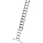 MUNK Günzburger Steigtechnik Stufen-Schiebeleiter mit nivello-Traverse 2-teilig clip-step R13 14+10 Stufen