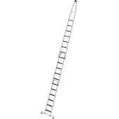 MUNK Günzburger Steigtechnik Stufen- Glasreinigerleiter 3-teilig mit clip-step R13 und nivello Traverse 6+5+7 Stufen