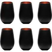 Ich-zapfe Farbige Trinkgläser ELEMENTS 6er-Set, zweifarbig Schwarz-Bronze, 456 ml