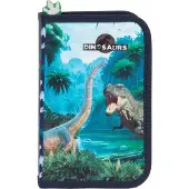 Derform Federmäppchen Einkammer-Schulmäppchen mit Ausstattung Dinosaurier 19