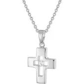 Trendor 28404 Kinder-Halskette Mit Kreuz 925 Silber Rhodiniert
