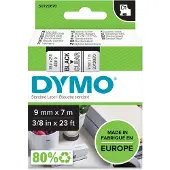 Dymo Schriftbandkassette D1 40910, 9 mm, transparent/schwarz