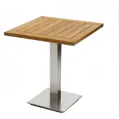 Niehoff - Quadratischer Bistrotisch - Teak Teak recycelt Edelstahl gebürstet 68 x 68 cm
