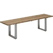 Niehoff - Gartenbank Nemo - Teak Teak gebürstet 180 x 40 cm Edelstahl gebürstet