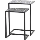 Siena Garden Como Beistelltischset 39x30x54 cm + 46x33x64 cm Stahl/Keramik