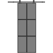 vidaXL Schiebetür mit Beschlag 76x205 cm Hartglas & Aluminium