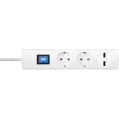 Kopp Steckdosenleiste mit Schalter 2fach USB 1,4m