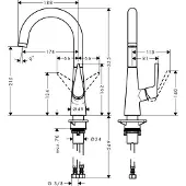 Hansgrohe Talis S, Waschbecken, Edelstahl