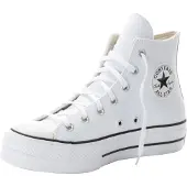 Converse Sneaker "CHUCK TAYLOR ALL STAR LEATHER PLATFORM", Damen, Gr. 36, weiß (weiß, weiß), Leder, Schuhe Sneaker