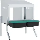 vidaXL Hühner-Nistkasten 2 Fächer mit Beinen Verzinkter Stahl