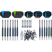 Longfield Steel/Soft Tip Dart Set mit 12 Pfeilen und Zubehör
