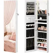Hobby Hall Schmuckschrank 140 cm hoch mit Innenspiegel wolkenweiß JJC032W01