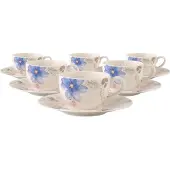 Villeroy & Boch Mariefleur Gris Basic Kaffeetassen mit Untertassen