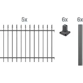 Alberts Zierzaun - Komplettset Chaussee, Höhe 100 cm, Länge 10 m, anthrazit, zum Aufschrauben