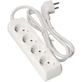 EDM 4 Steckdosen 3x1.5 Mm 1.5 M Weiß One Size / EU Plug 220V Weiß One Size