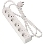 EDM Schuko 1 . 6 Steckdosen Mehrfachsteckdose 5 M Weiß One Size / EU Plug Weiß One Size