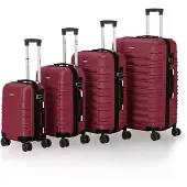 Juskys Trolley Reisekoffer Set / Kofferset Rom - 4-teilig - Rot - ABS