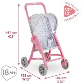 Corolle Puppenbuggy, Rosa/Blau