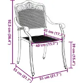 vidaXL Gartenstuhl 2 Stk. Bronze Aluminium