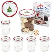 MamboCat 6er Set Sturzglas 435ml Einmachglas + TO-Deckel 82 Weihnachtstraum + Heft