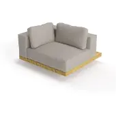 Solpuri Plateau L-Modul Ecke rechts inkl. Polster Teak
