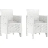 vidaXL Gartenstuhl 2 Stk. Weiß Polypropylen